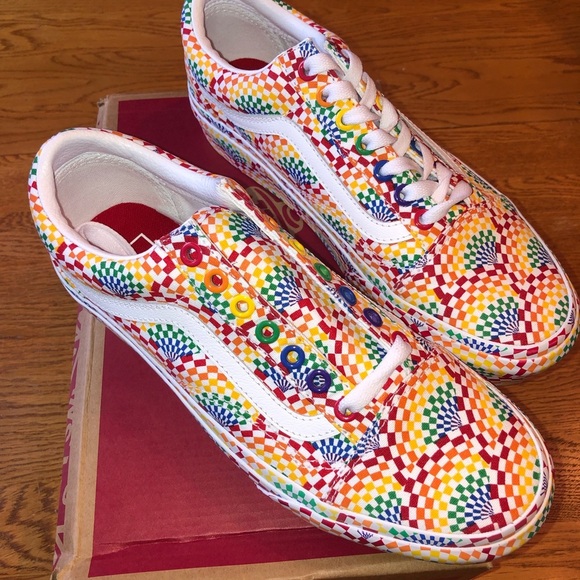 Vans Old Skool Pride Platform Shoes Sneakers - Picture 3 of 7